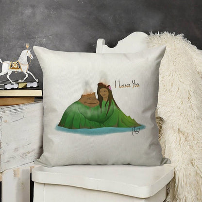 I Lava You Linen Throw Pillow Cover