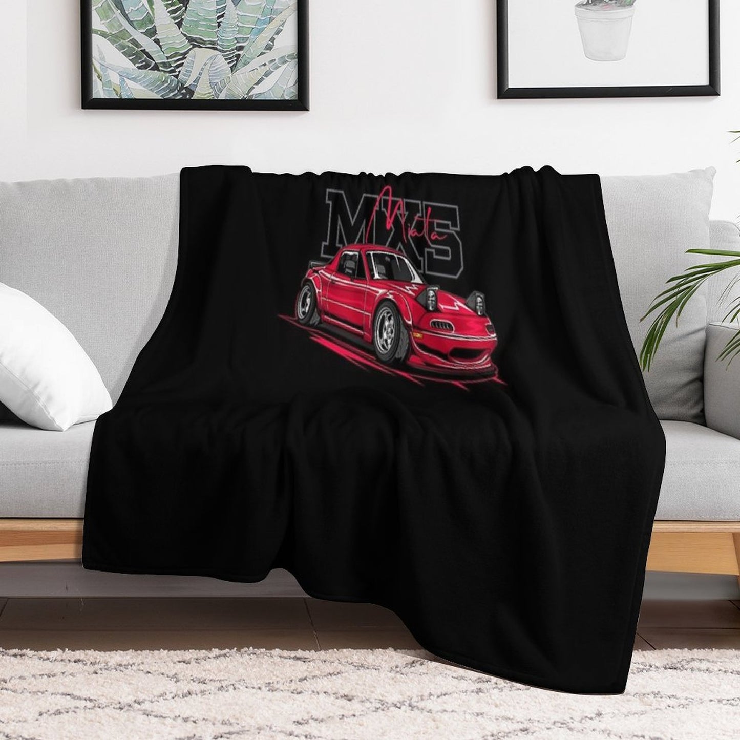 Red Mazda MX5 Miata Throw Blanket