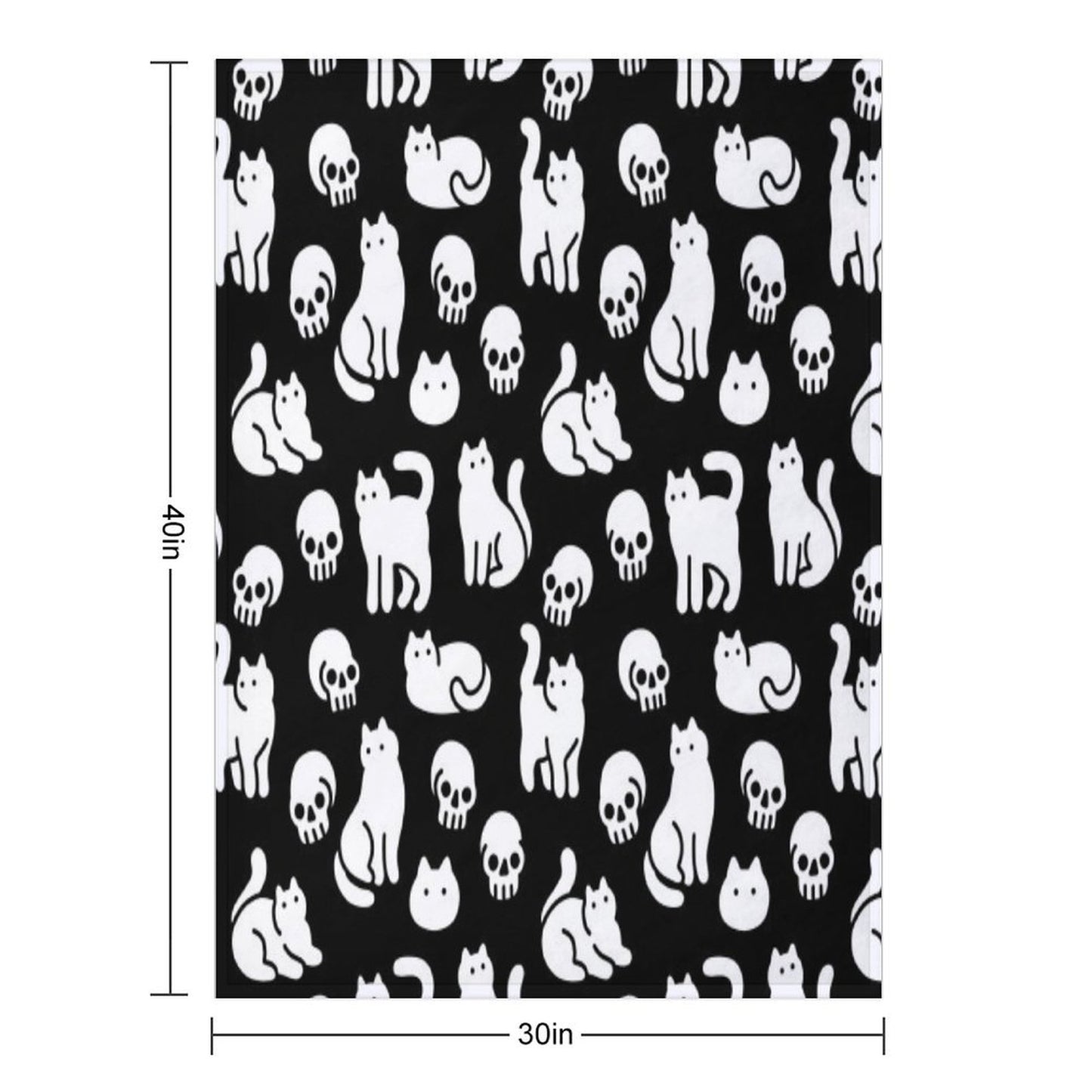 Cats And Skulls Pattern Throw Blanket
