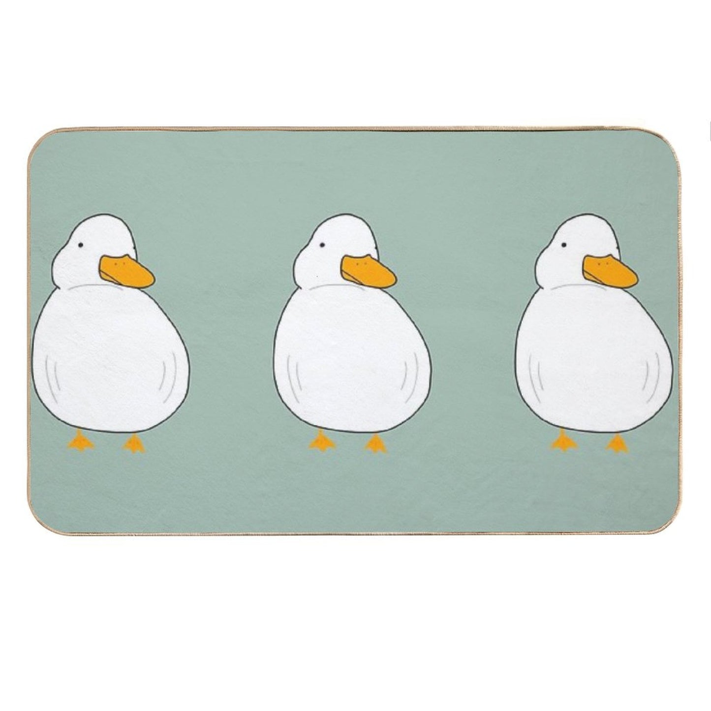 Chubby Duck Cute Fluffy White Bird Simple Anime Cartoon Kawaii Animal Bath Mat
