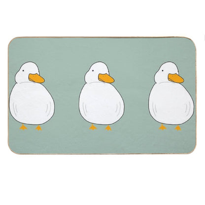 Chubby Duck Cute Fluffy White Bird Simple Anime Cartoon Kawaii Animal Bath Mat