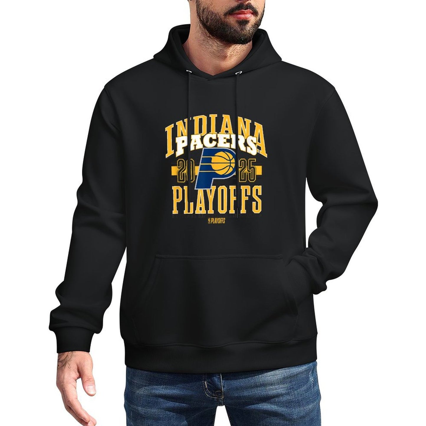 NBA Official Indiana Pacers 2025 Playoffs Showtime Shrink-Resistant Hoodie