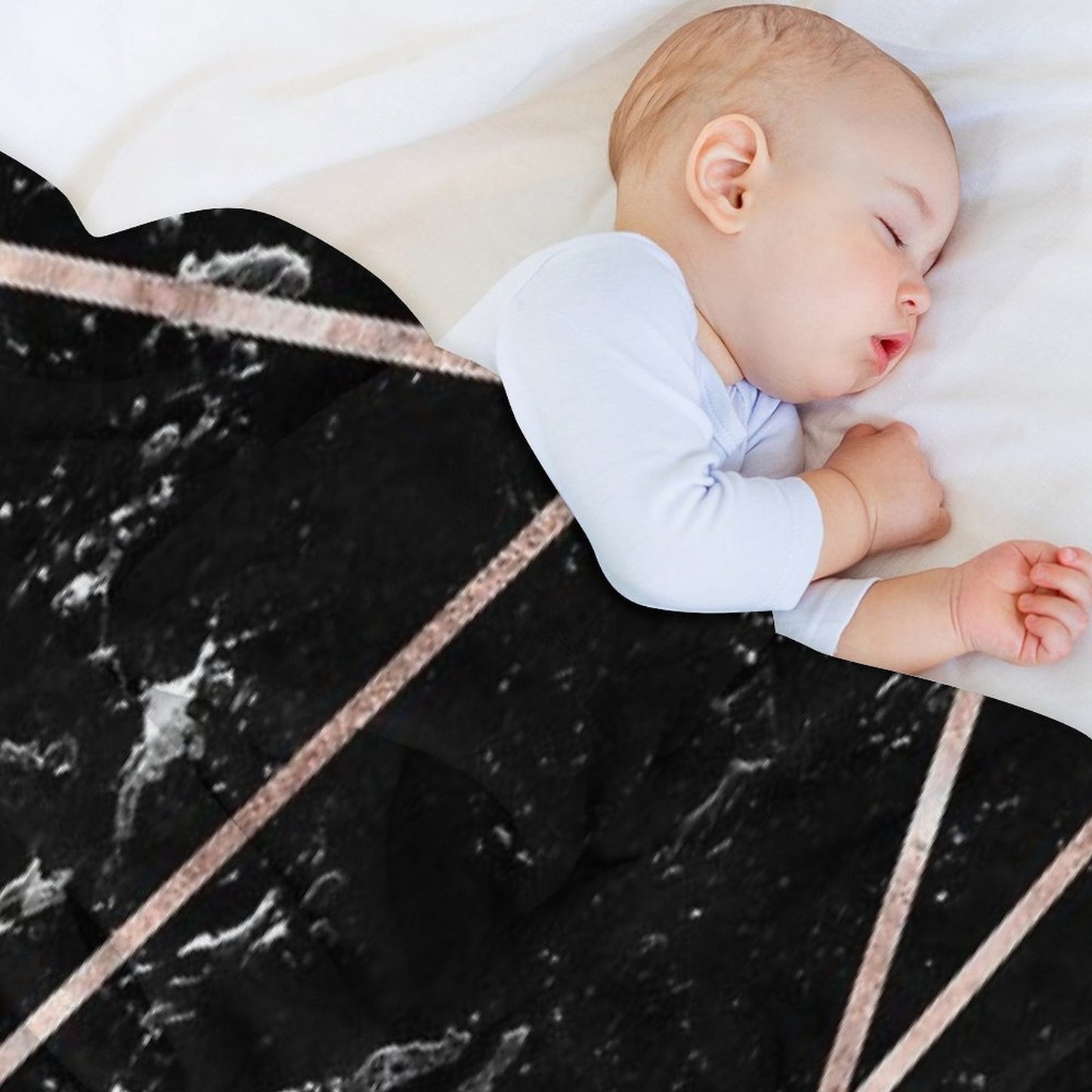 Black Marble Rose Gold Geo Glam #1 #geo #decor #art Throw Blanket