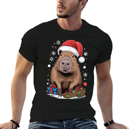Capybara Christmas  Oversized Silhouette T-Shirt