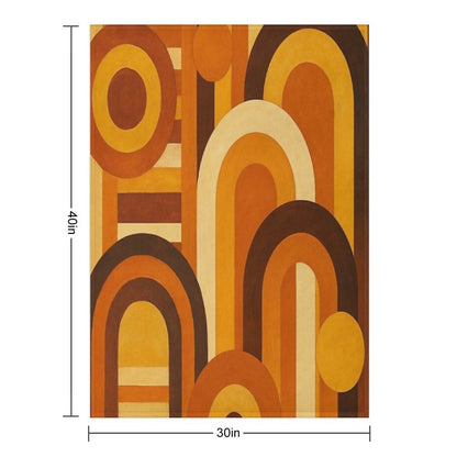 Arches And Sunspots Retro MCM Geometric Design Throw Blanket