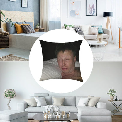 Limmy Waking Up Linen Throw Pillow Cover