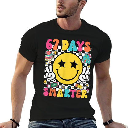 67th Day of School 67 Days Smarter Teacher Boy Girls  Graphic-printed T-Shirt