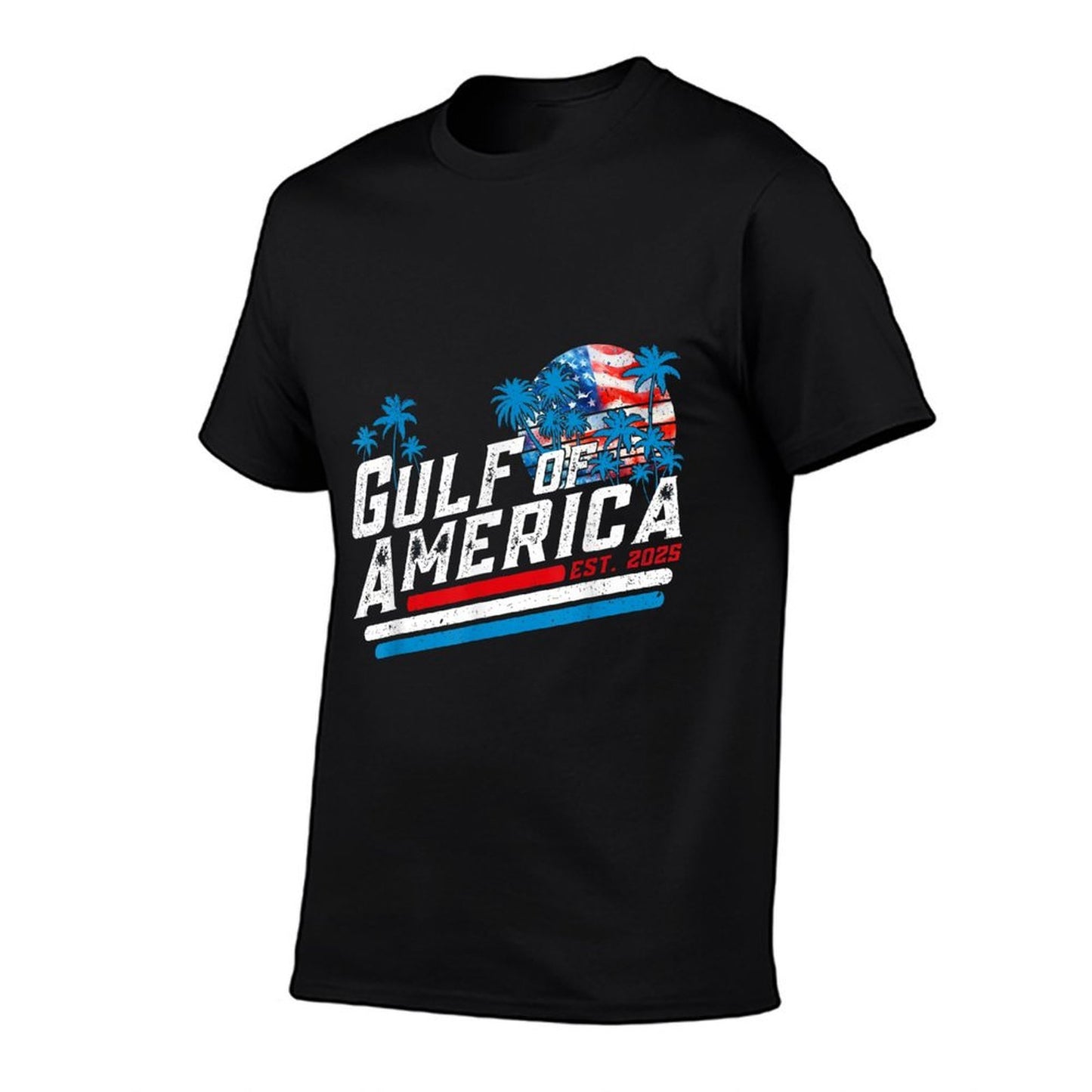 Retro Gulf Of USA America Est 2025 American Gulf Mexico  Rolled Sleeves T-Shirt
