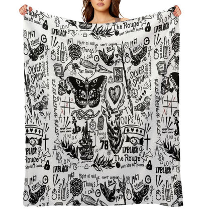 Tattoos Collage Throw Blanket