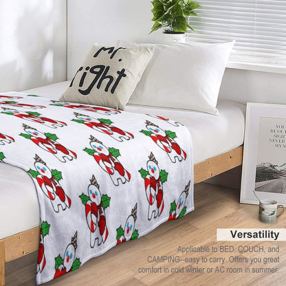 Mr. Bingle with Candy Cane Throw Blanket