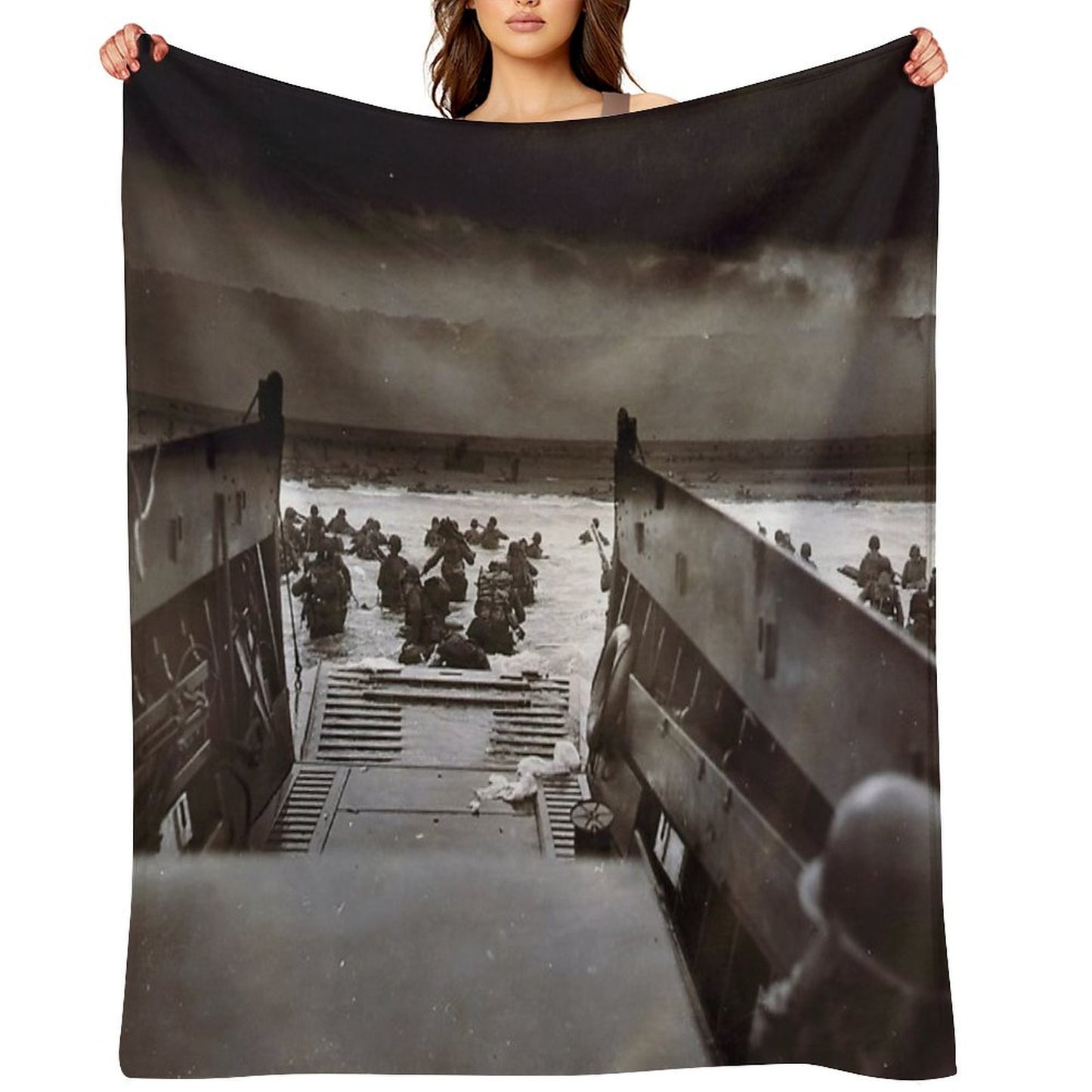 Taxis to Hell And Back World War II Normandy Beach June 6 1944 Throw Blanket