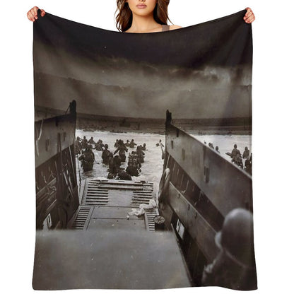 Taxis to Hell And Back World War II Normandy Beach June 6 1944 Throw Blanket
