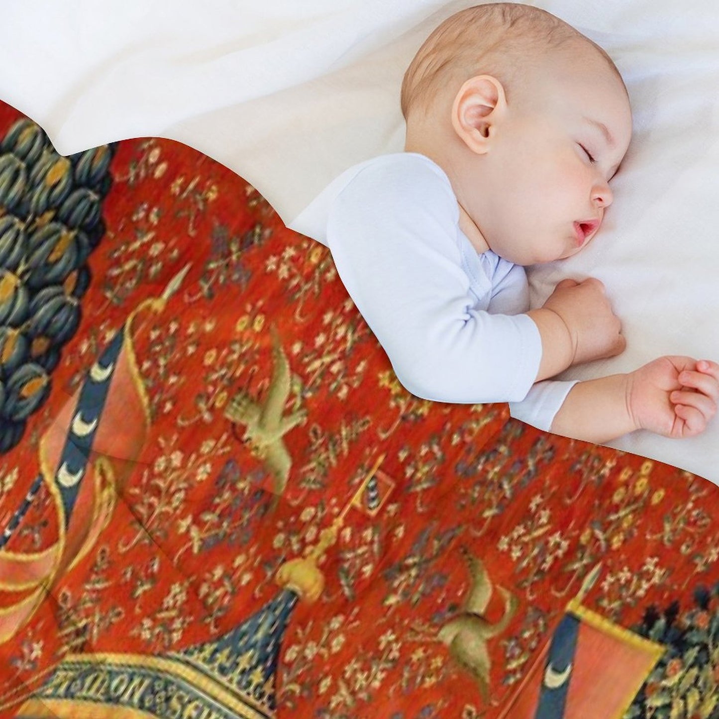 Lady And The Unicorn Medieval Tapestry Throw Blanket