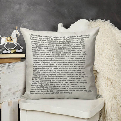 Amy March's Economic Proposition Speech Linen Throw Pillow Cover