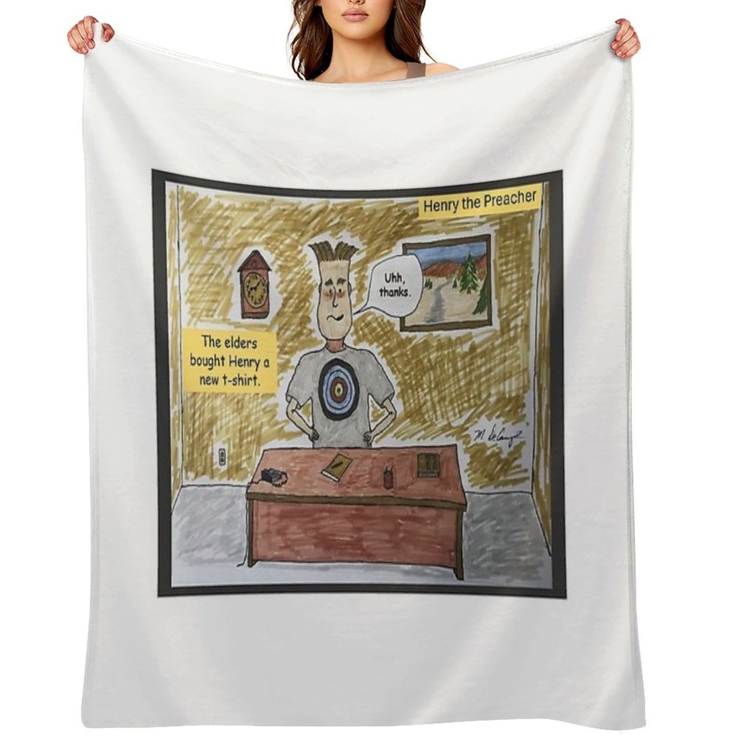Henry The Preacher with The T-Shirt Bullseye Throw Blanket