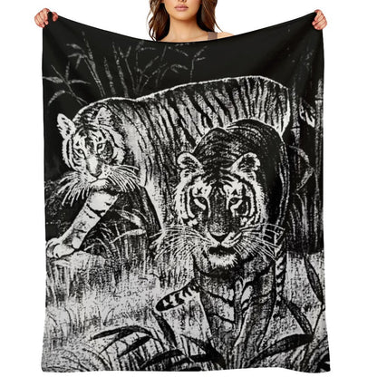 Cobija Del Tigre Mexican Blanket Tiger Meme Throw Blanket