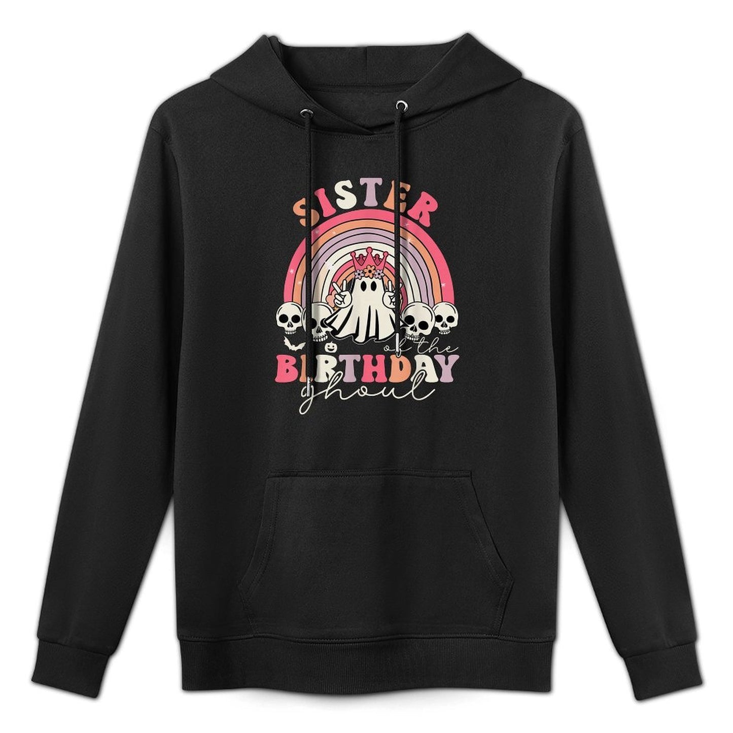 Sister Of The Birthday Ghoul Rainbow Ghost Halloween Bday Casual Wear Hoodie