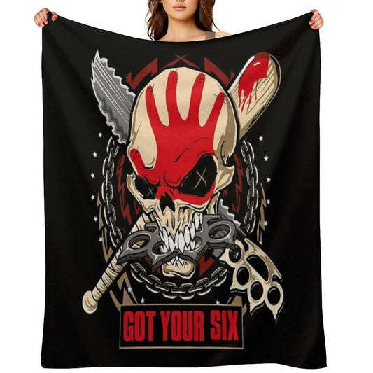 Heavy Skull Metal Throw Blanket