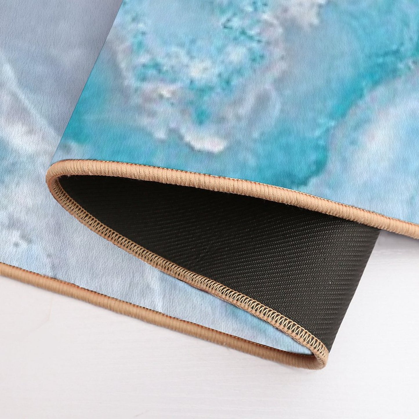 Luxury Mermaid Blue Faux Agate Marble Geode Gem Bath Mat