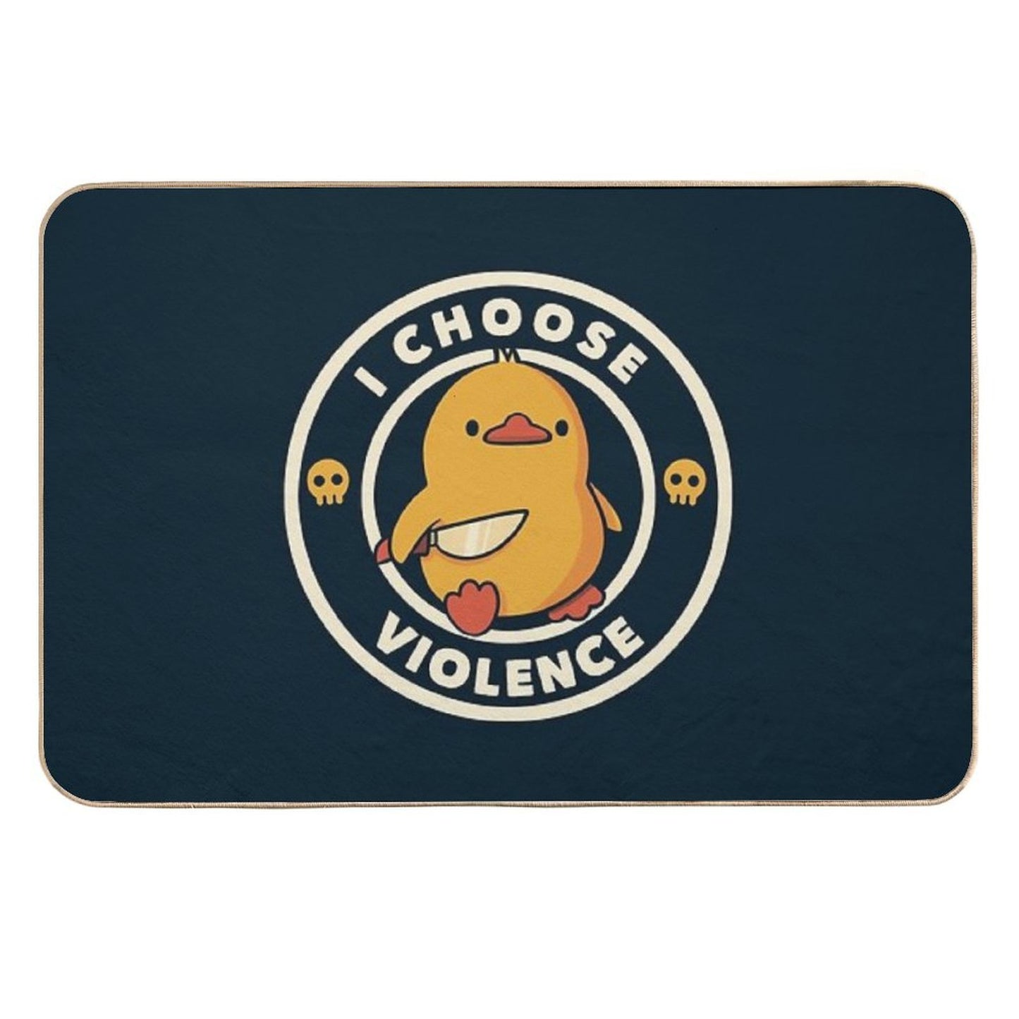 I Choose Violence Funny Duck by Tobe Fonseca  Pet-Safe Bath Mat