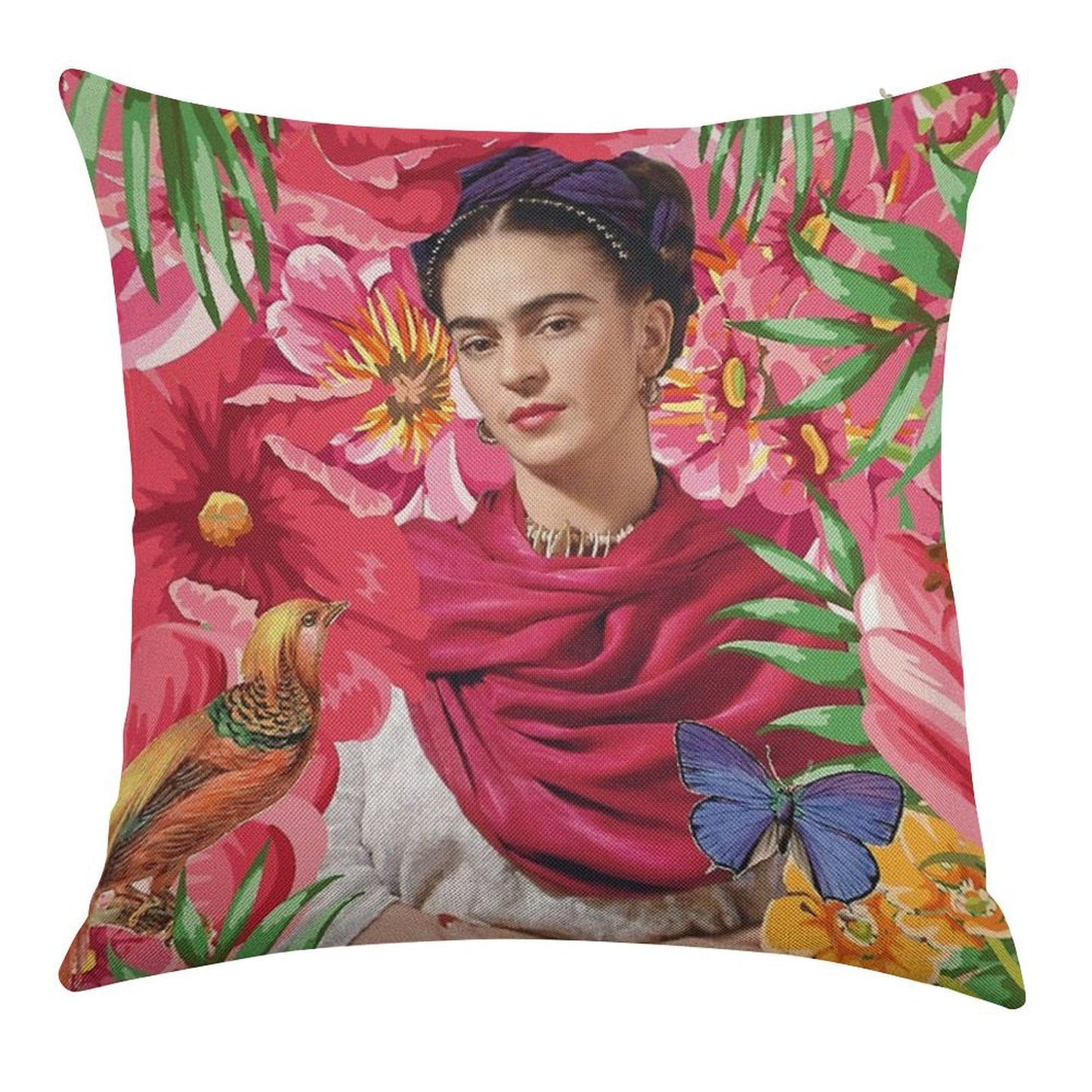 Forever Frida Kahlo Linen Throw Pillow Cover