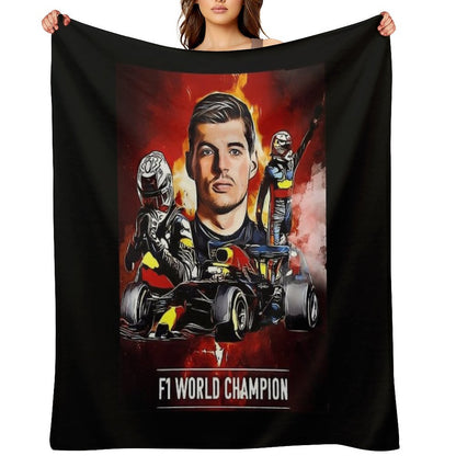 Max Verstappen F1 World Champion Throw Blanket