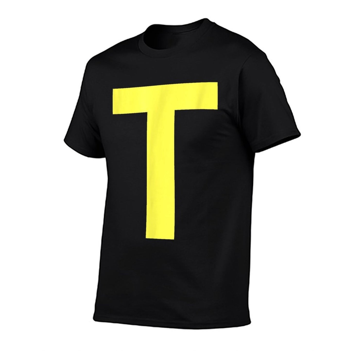 Letter T in Yellow on Green Costume Halloween Party Comfortable T-Shirt
