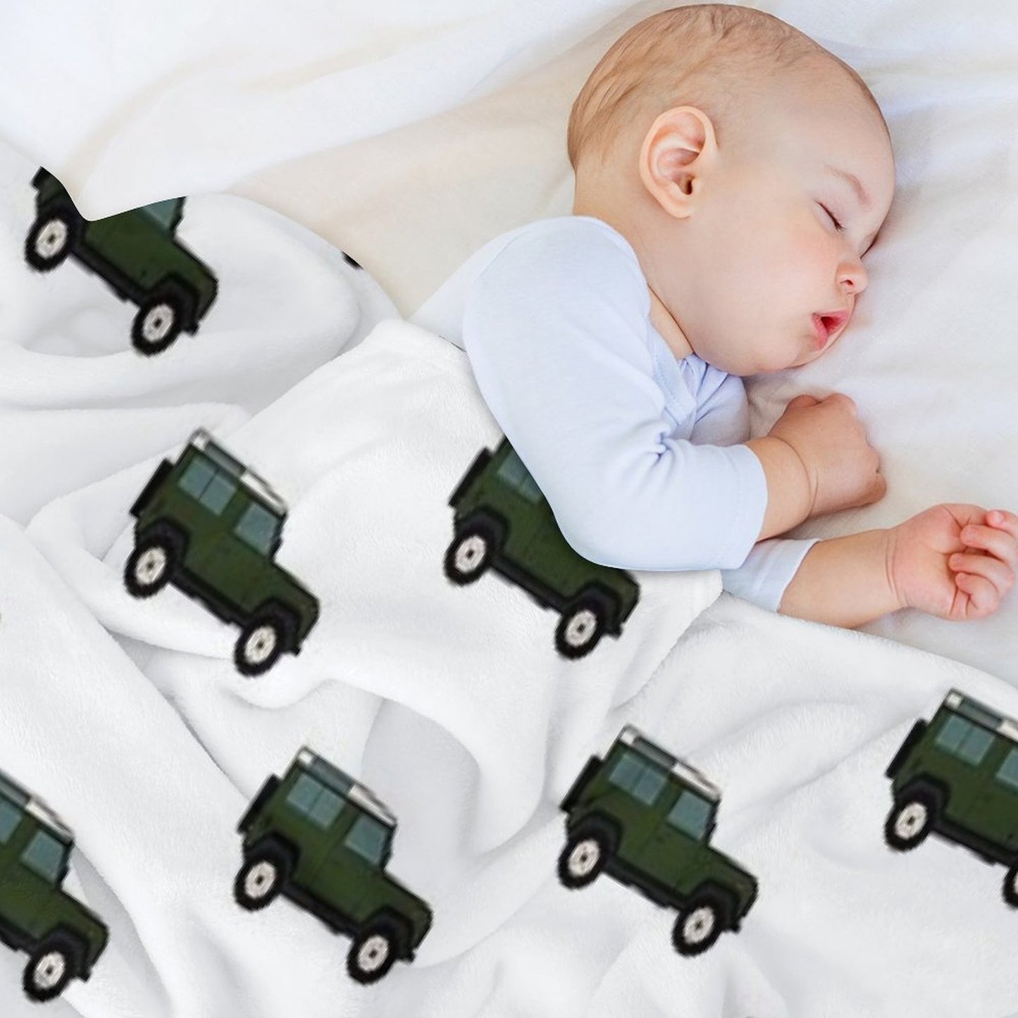 Defender SUV - British Racing Green Throw Blanket