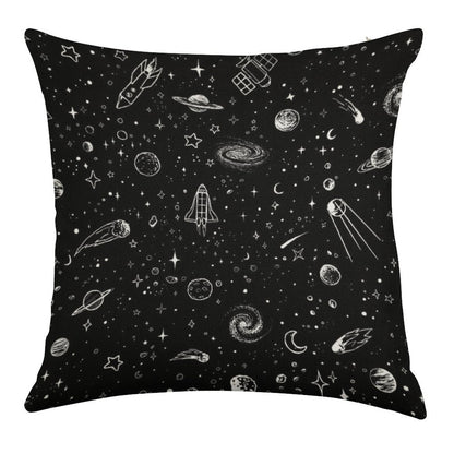 Space Linen Throw Pillow Cover