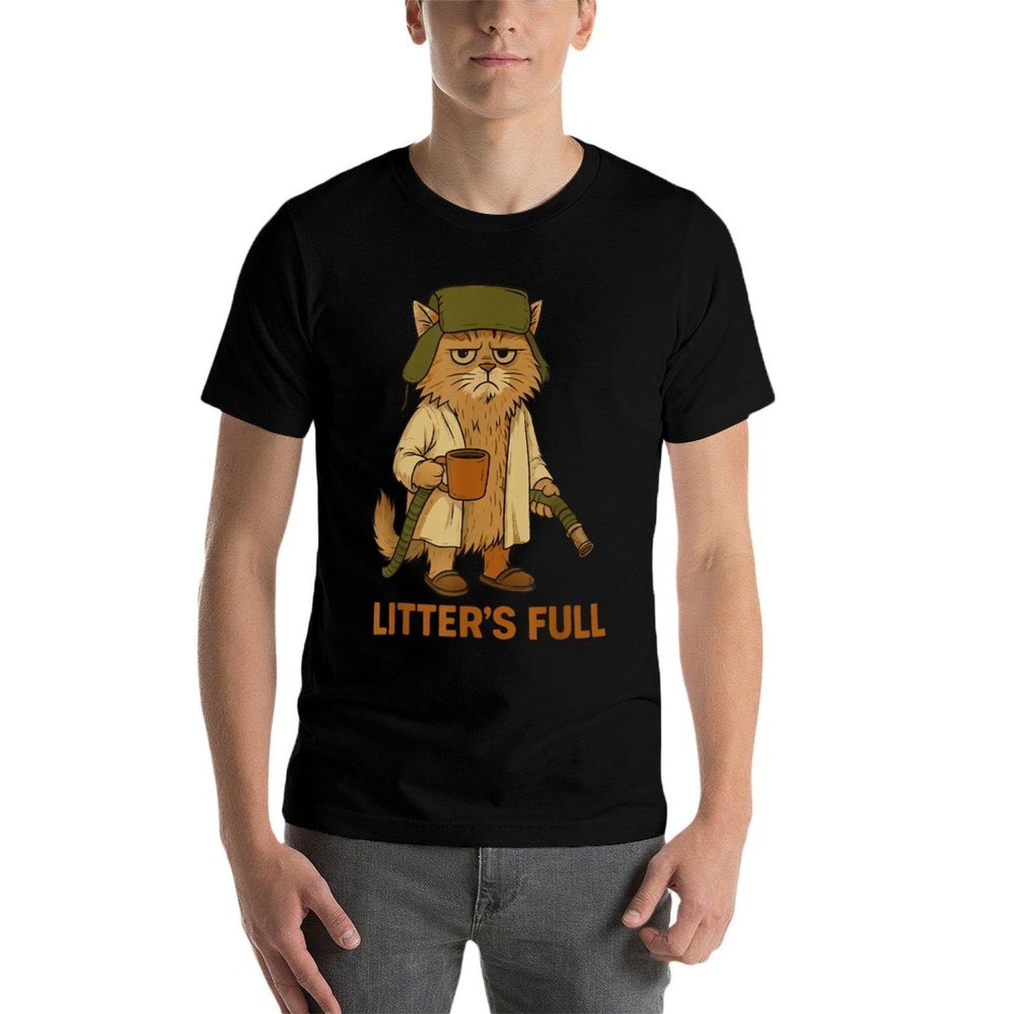 Litter’s Full Funny Cat Lovers Christmas Xmas  Fade-proof Color T-Shirt