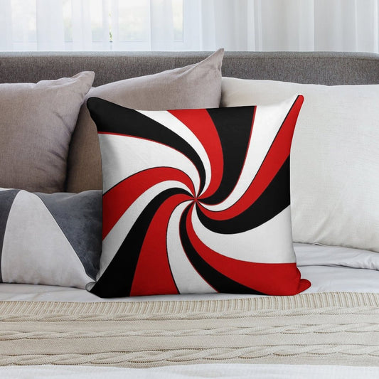 Red, Black And White Twist Design Soft Multiple Sizes Throw Pillow