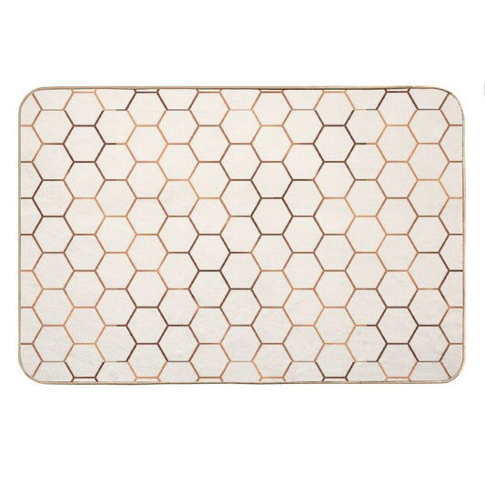 Rose Gold Copper Honeycomb Bath Mat