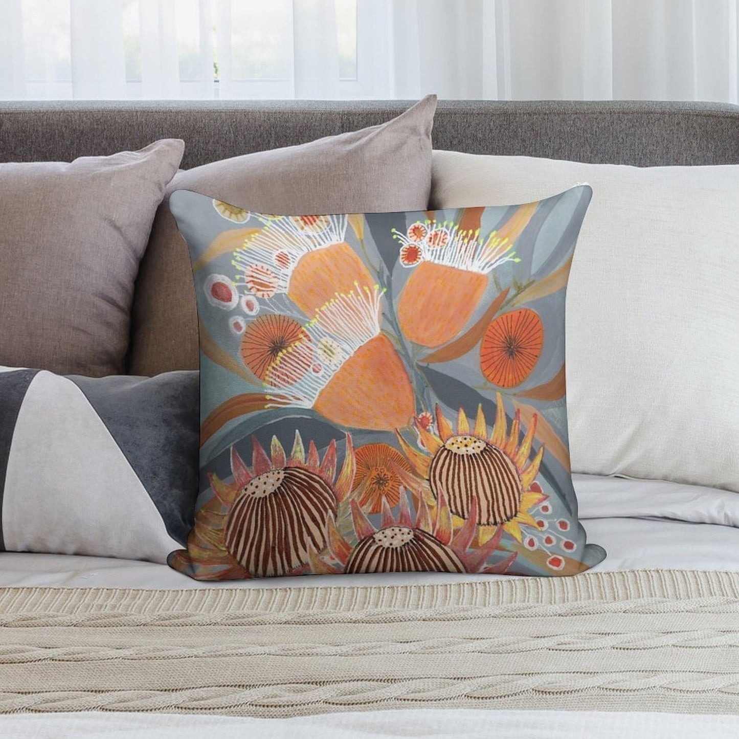 Australian Boquet Soft Shrink-Resistant Throw Pillow
