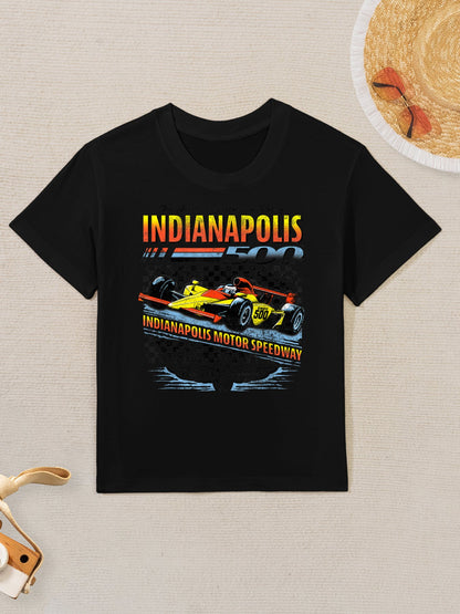 Indy 500 The Greatest Spectacle In Racing Distressed Poster Kids T-Shirt