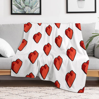 Brick Heart – Bold Toy Block Style Love Design Throw Blanket