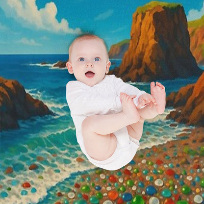 Pacific Waves at Glass Beach, Fort Bragg California Throw Blanket