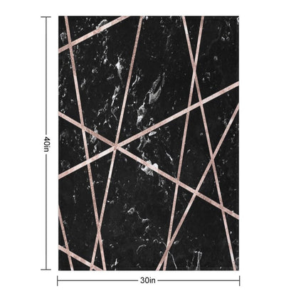 Black Marble Rose Gold Geo Glam #1 #geo #decor #art Throw Blanket