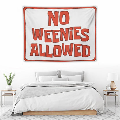 No Weenies Allowed Pink Tapestry