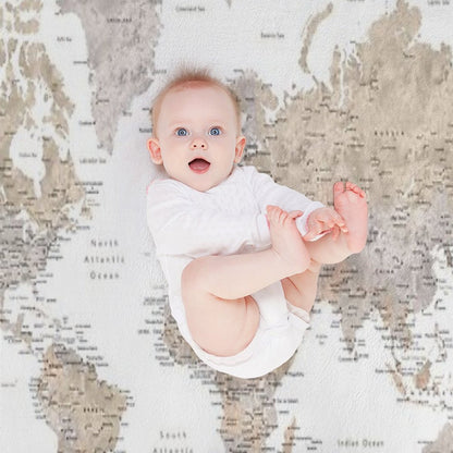 Life Is A Jouney Best Travelled Together, World Map, Abey Throw Blanket