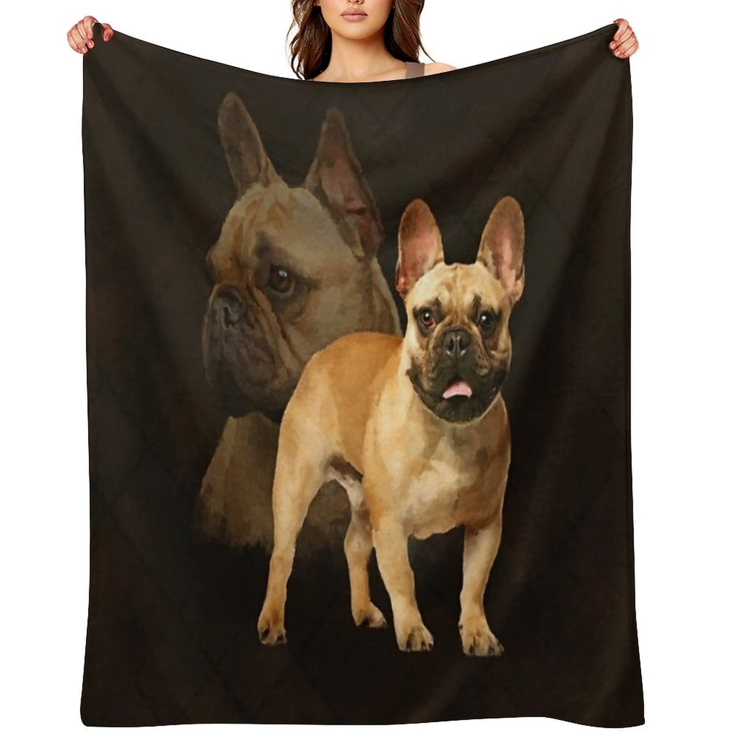 French Bulldog -Frenchie Dog Throw Blanket