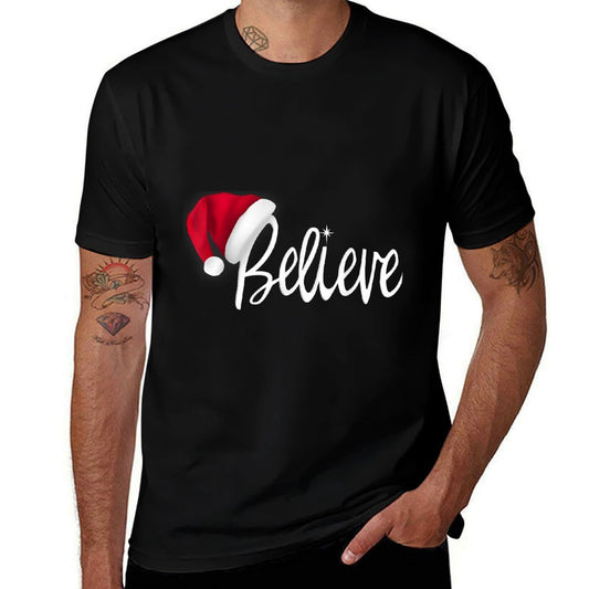 Christmas - Believe in Santa Claus  Heathered Texture T-Shirt