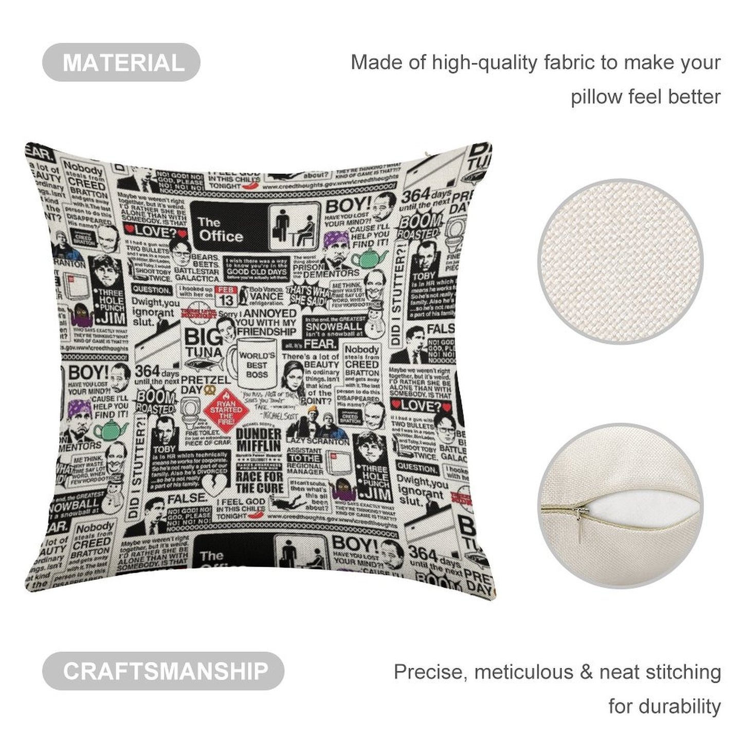 Wise Words From The Office - The Office Quotes (Variant) Linen Throw Pillow Cover