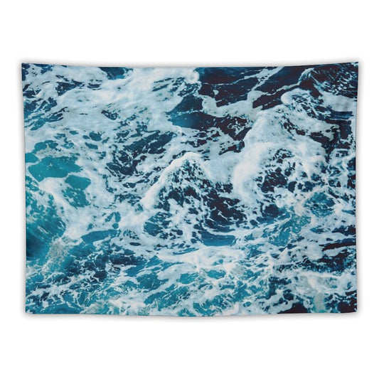 Turquoise Blue Ocean Waves Tapestry