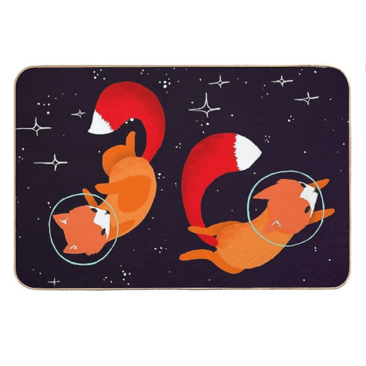 Space Foxes Bath Mat