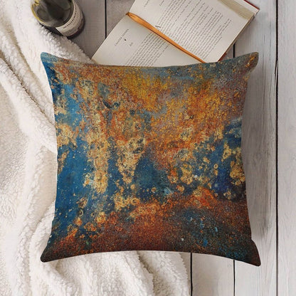 Autumnal Rust Linen Throw Pillow Cover
