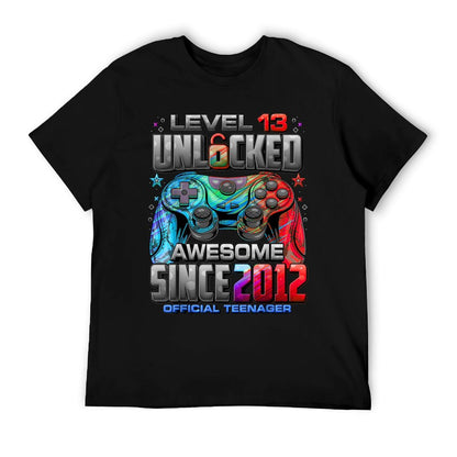 Level 13 Unlocked Awesome Since 2012 13th Birthday Gaming T-Shirt