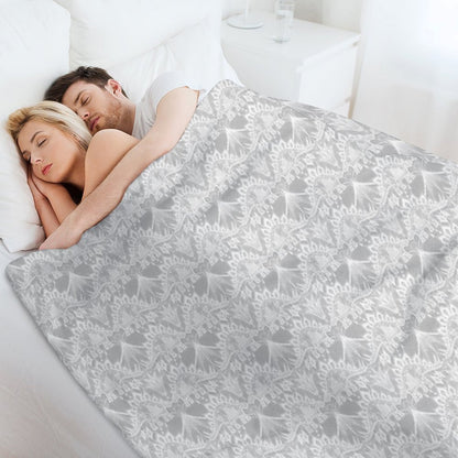 Stegosaurus Lace - White Throw Blanket