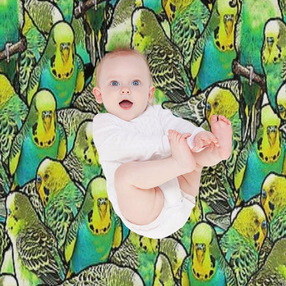 Budgie Pattern Throw Blanket