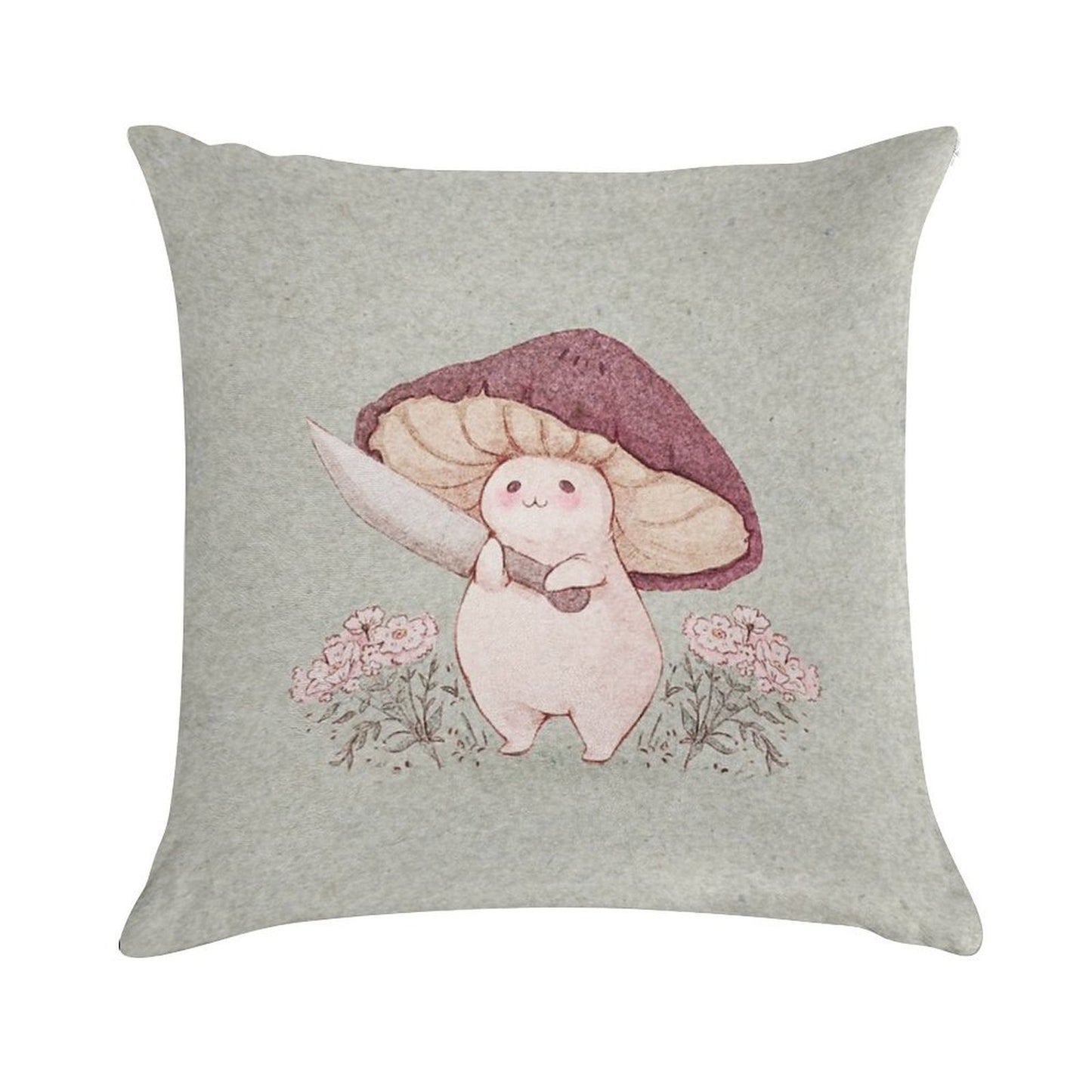 Let Me See What You Have Little Mushroom (no Text) Soft High-Density Material Throw Pillow