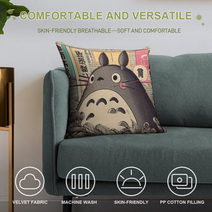 Vintage Japanese Poster Japanese Icon with Retro Charm Soft Skin-Friendly Throw Pillow